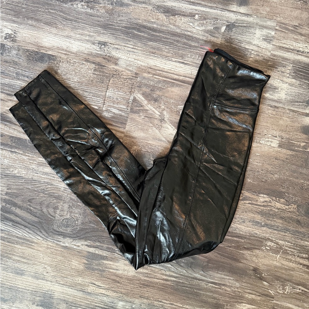 SPANX Black Faux Leather Leggings